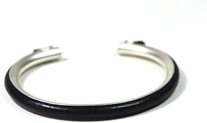 925 sterling silver bracelet black leather