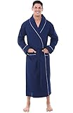 Del Rossa Mens Cotton Robe, Lightweight Woven Bathrobe, Medium Navy Blue (A0715MBLMD)