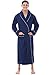 Alexander Del Rossa Mens Cotton Robe, Lightweight Woven Bathrobe, Medium Navy Blue (A0715MBLMD)