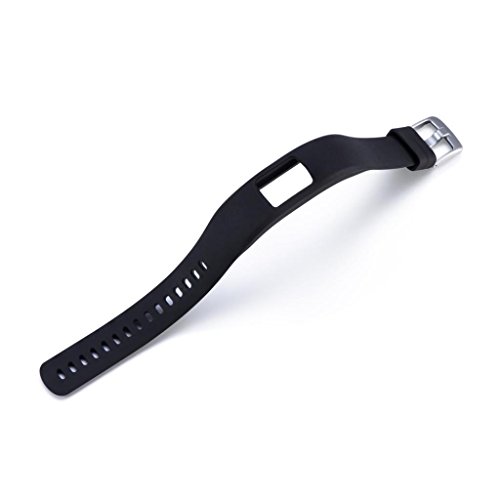 Unpara Silicone Wristband For Garmin vivofit 4 Replacement Band Adjustable Strap With Metal Buckle Small/Large (Black, Small)