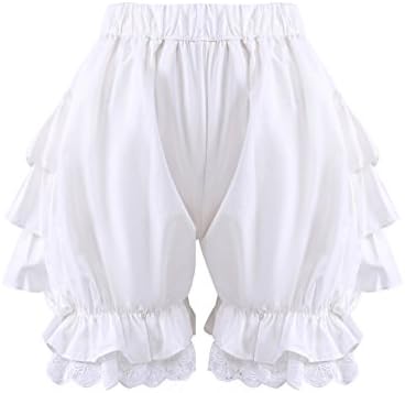 Trendareus Women's Cotton Sweet Ruffles Lolita Maid Pumpkin Shorts Bloomers