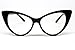 Super Cat Eye Glasses Vintage Inspired Mod Fashion Clear Lens Eyewear (Black)