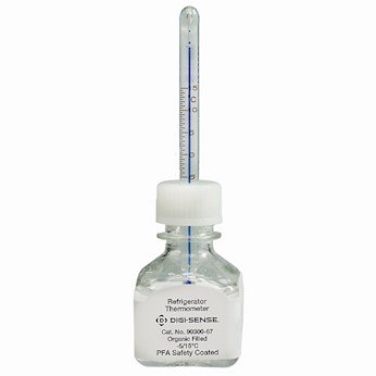 Digi-Sense Refrigerator Bottle Thermometer, -5/15C, PFA Coated