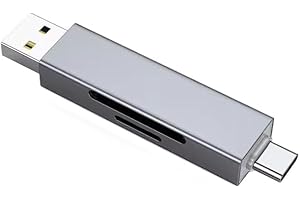 SD Card Reader, High-Speed USB C to Micro SD Card Adapter USB 2.0 Dual Slots for SD/Micro SD/SDHC/SDXC/MMC