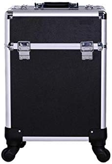 Profession Trolley Cosmetic Case, Bride with Makeup Multi-Layer Universal Wheel Manicure Hairdressing Semi Permanent Storage Box, Tattoo Kit