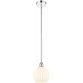 Innovations Lighting White Venetian - 1 Light Stem Hung Mini Pendant in Modern Style-9.5 Inches Tall and 8 Inches Wide-Polish