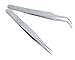 2 Nail Art Tweezers Curved Straight Pointed Ongles (silver)