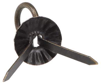 Namvo 100Pcs Iron Retro Wooden Box Handles Drawer Knobs, 19mm Antique Flat Pattern Ring Pull Handle for Furniture Decoration, Green Bronze