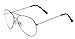 Gravity's Non-Prescription Premium Aviator Clear Lens Glasses, Silver w/Soft Bag