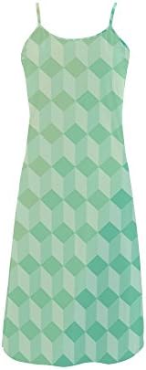 Abbie Miller pattern-sample Custom Women's Polyester Casual Slip Dress Light Blue