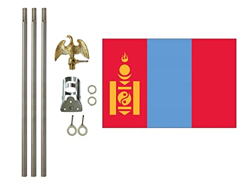 Mongolia 3x5 ft Outdoor Flag and Flag Pole