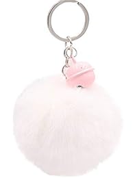 Pom Pom Keychain Artificial Fur Ball Keychain Fluffy Accessories Car Bag Charm (bell07)