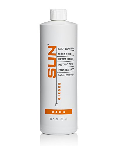 Sun Laboratories By Giesee Ultra Dark Spray Tan Solution 16 oz - Professional Airbrush Tanning Machine, Non-Toxic Self Tanner Kit
