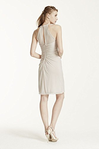 Sleeveless Short Mesh Bridesmaid Dress With Side Cascade Style F15612 | Desertcart Gambia Sleeveless Short Mesh Bridesmaid Dress With Side Cascade Style F15612 | Desertcart Gambia