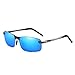 MOORAY Polarized Sunglasses for Men,UV400 Mirrored Lens Sports Glasses,Outdoor Eyewear, Metal Frame Sunglasses(Blue)