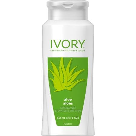 Ivory Scented Body Wash, Aloe 21 oz (Pack of 2)