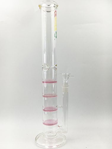 Four Layer Pink Glass Bottle With 17" Tall