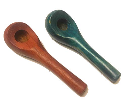 GoaShop Wood Smoking Pipe (Multicolour) Set of 2