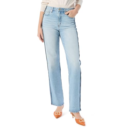 DEE OCLEPPO Womens Athena Slouchy Colorblock High Rise Jean Standard