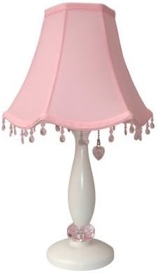 pink and white table lamp