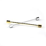 GoodBZ Collar Pin, 2PS Men's Tone Hexagonal Ended Bar Collar Pin,Gold and Silver