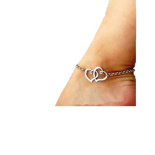 Sandistore Jewelry Double Heart Chain Beach Sexy Sandal Anklet Ankle Bracelet - Thumbnail 3