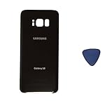 (md0410) Galaxy S8 OEM Midnight Black Rear Back Glass Lens Battery Door Housing Cover + Adhesive Replacement For G950 G950F G950A G950V G950P G950T with adhesive and opening tool