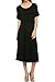 82 Days Women'S Rayon Span Rear Pleat Detail Mid Long Dress - Solid