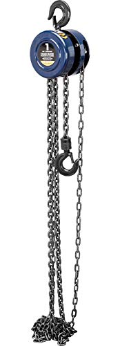 TCE ATR9010U Torin Manual Hand Lift Steel Chain Block Hoist with 2 Hooks, 1 Ton (2,000 lb) Capacity, Blue - Image 4