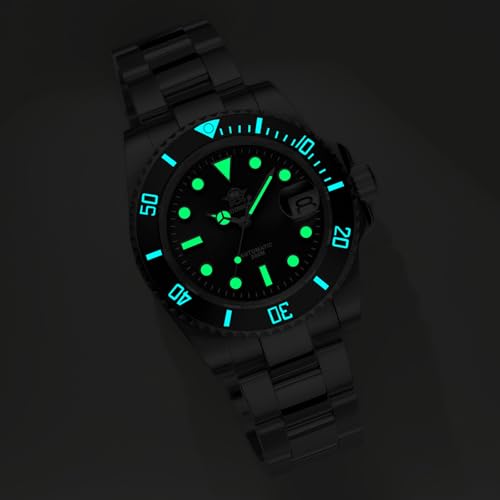 ADDIESDIVE 41 MM Dive Watch Automatic Watches for Men Sapphire Glass 200 M Waterproof BGW9 Luminous Analog Multicolor