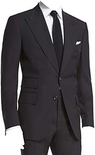 HBDesign Men 2 Piece 2 Button Notch Lapel Slim Fit Fashion Formal Tux
