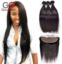 Top 7A Mink Brazilian Virgin Hair With Closure Brazilian Straight Hair With Closure Ear To Ear Lace Frontal Closure With Bundles