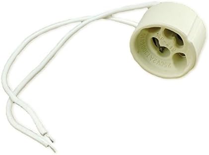 DEMASLED - 500 pcs. GU10 Socket Holder Wire Connector - For 110-220 V Bulbs - Spotlight LED Halogen Lampholder Mounting Holes Side Wire Light Retrofit Tool Fixture Conection Install Building