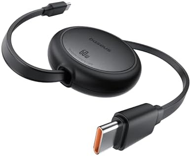 Cable USB C, 60 W PD 5 A QC 4.0, mini, de carga rápida, retráctil, USB C a USB C, longitud preestablecida a 4 niveles, para iPhone 15, Samsung, iPad, fácil de guardar, portátil