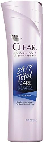 Clear 24/7 Total Care With Omega-3 & Coconut Milk Shampoo 12.90 Oz (Pack of 6)