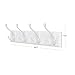 SONGMICS Wall-Mounted Coat Rack, Hook Rack with 4 Tri-Hooks, for Clothes, Keys, Hats, Purses, in The Entryway, Bathroom, Closet Room, White ULHR30WT