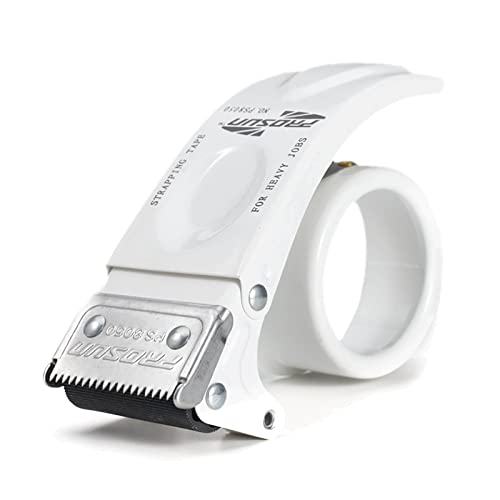 AKORD Heavy Duty Metal Packing Packaging Tape Roll Hand Dispenser Gun, White