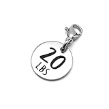 20 lbs Weight Loss Jewelry Charm - Motivational and Inspirational Jewelry for Fitness and Workout Motivation for Pounds Lost - Stainless Steel Engraved Charm and Clasp - Tarnish Free Charms