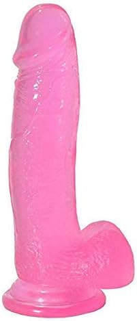 8 Inch Crystal Silicone Jelly Simulation Dicks, Pink