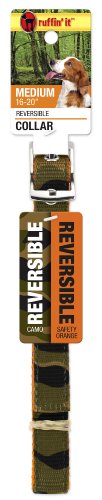Ruffin It Reversible Collar, Medium, Camo/Safety Orange