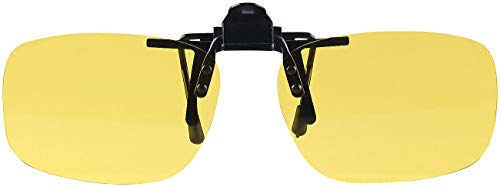PEARL Gelbbrille: Nachtsicht-Brillenclip in abgerundetem Design, polarisiert, UV400 (Nachtfahrbrille zum Aufstecken, Nachtsichtbrille zum Aufstecken, Sonnenbrillenaufsatz) – Bild 3