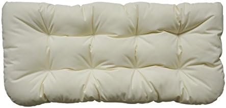 [SewKer] Indoor/Outdoor Wicker Loveseat Bench Cushion Stylish Bravada Salsa/ Floral Pattern Botanical/ Classic Red Medallion/Grey/Creamy-White 3613-3614 (Cream White)