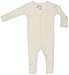 Organic Cotton Baby Long Sleeve Footie GOTS Certified No Dyes (Natural, 6-12m)
