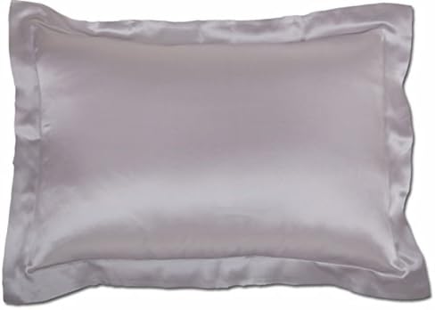 100% Pure Mulberry Silk Pillowcase King Size 50x90cm 19mm Silk Oxford Pillow Case Cover Facial/Hair Beauty (Silvergrey)