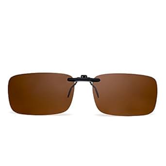 Rimless Rectangle Clip on Sunglasses Lightweight Polarized