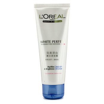 L'oreal Dermo-Expertise White Perfect Purifies and Brightness Milky Foam, 3.3 Ounce