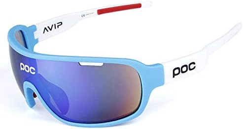 Lightweight Polarized Sports Sunglasses - Anti-sand and Anti-glare, with 5 Interchangeable Lenses. Suitable for Men and Women Bicycle Driving Golf Fishing Running Outdoor Activities