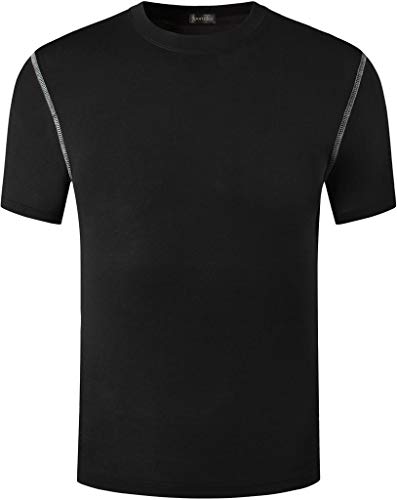 Sportides Boy's 3 Packs Quick Dry Active Sport Short Sleeve Breathable Compression Shirt Tee Tshirt T-Shirt Top LBS709_PackA_150/12 - Thumbnail 2