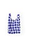 BAGGU Small Reusable Shopping Bag, Ripstop Nylon Grocery Tote or Lunch Bag, Big Check Blue
