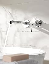 GROHE Essence 2 Hole Basin Mixer Tap Chrome 110mm Centre Wall Mounted Metal view 11